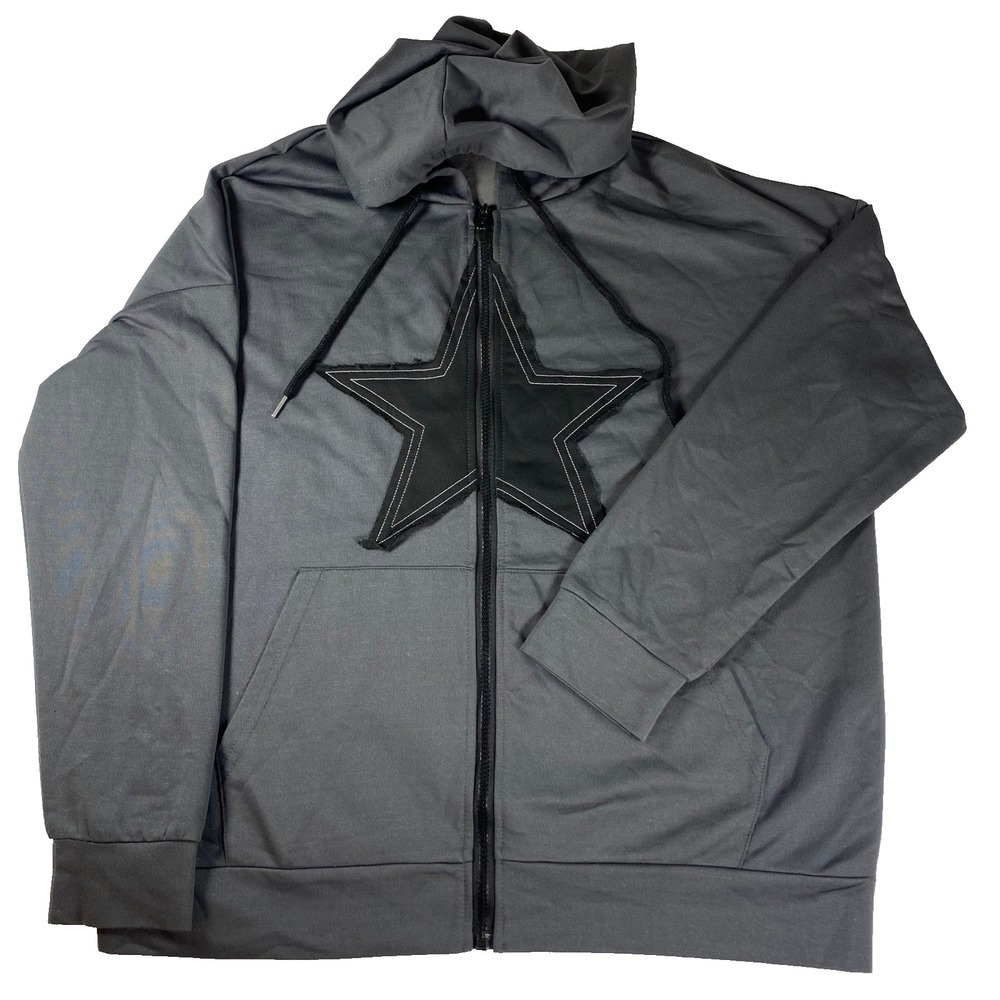 ROMWE Dallas Cowboys Women's Gray Zip Up Hoodie Star Patch Casual Comfort Size M - Picture 6 of 7
